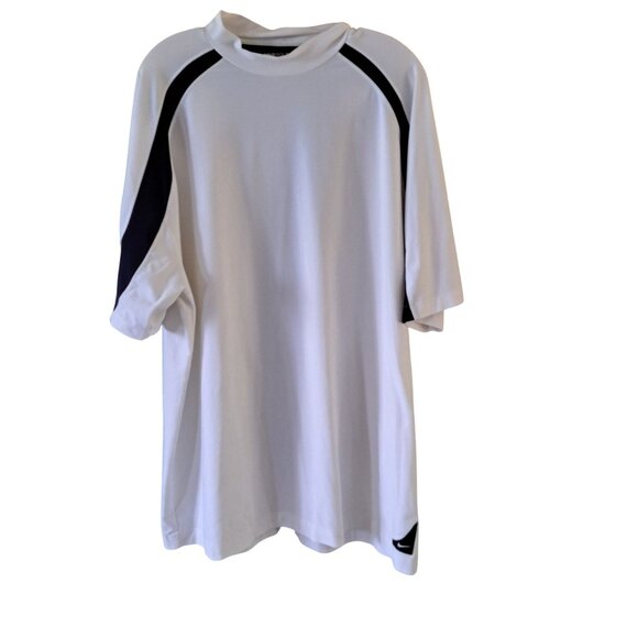 Nike Golf White Black Fit Dry Mock Neck Shirt Men's Size XXL - Picture 1 of 10